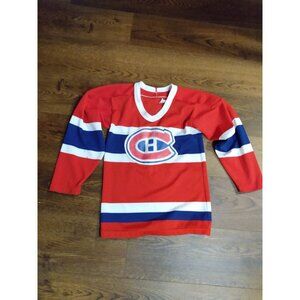 Vintage 80s Montreal Canadiens Hockey Jersey Youth Small Stitched Maska Superfil